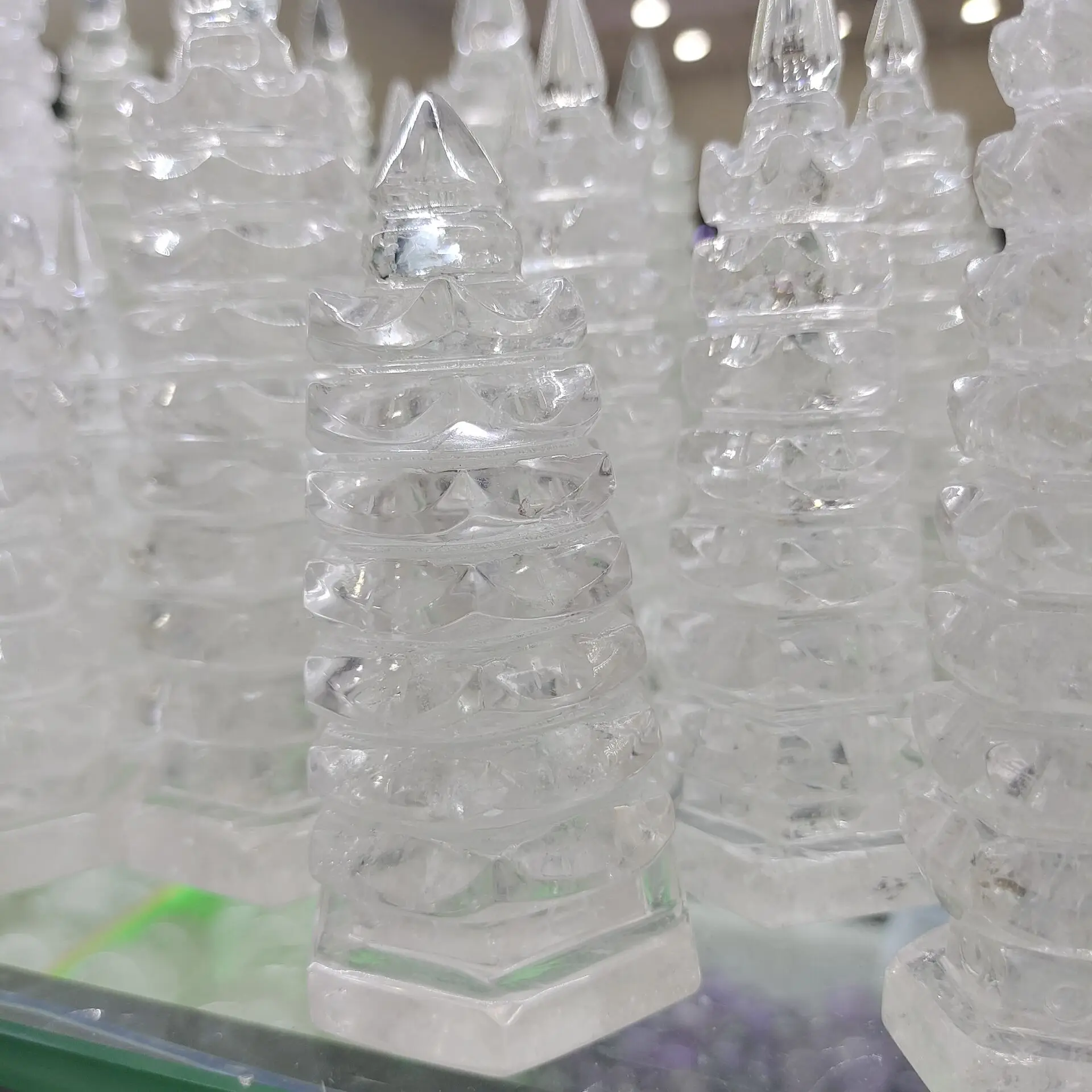 

1pcs crystal natural mineral high quality clear linglong pagoda water quartz crystal fengshui household accessori