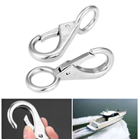 2 pcs marine grade 316 fixed eye spring clip snap hooks carabiner marine hardware for rowing boats accessories yachts 83mm