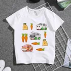 Новинка 2021, стильная детская футболка, летняя футболка с супер милым мультяшным морской свиньей, машинкой для мальчиков и девочек, футболки с коротким рукавом в стиле унисекс, одежда с мультяшным принтом
