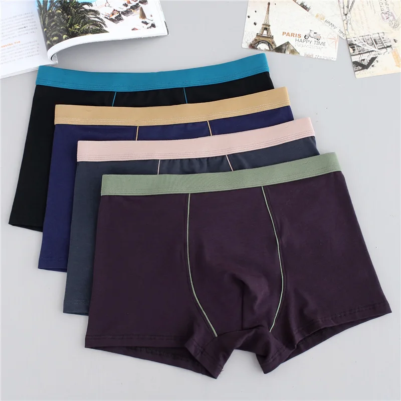 

4Pcs/Lot Men's Boxer Pantie Underpant Lot Plus Size Loose Under Wear Large Big Tall Short Cotton Plus 9XL Underwear Boxer Male