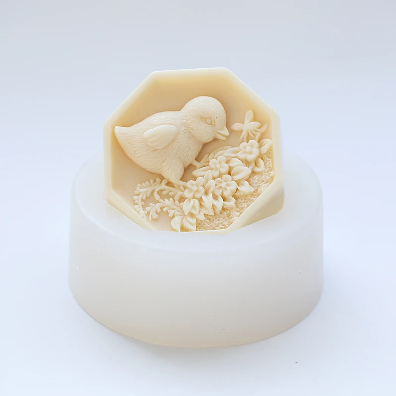 Симпатичные Мультяшные куриные цветы ручной работы круглая силиконовая форма