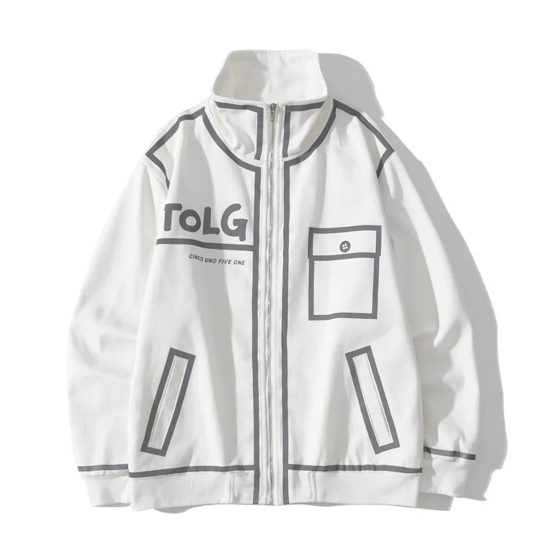 

2020 Reflective Striped Black Cargo Jackets Windbreaker Men Hip Hop Streetwear Jacket Male Spring Autumn Cool Coat WQ211