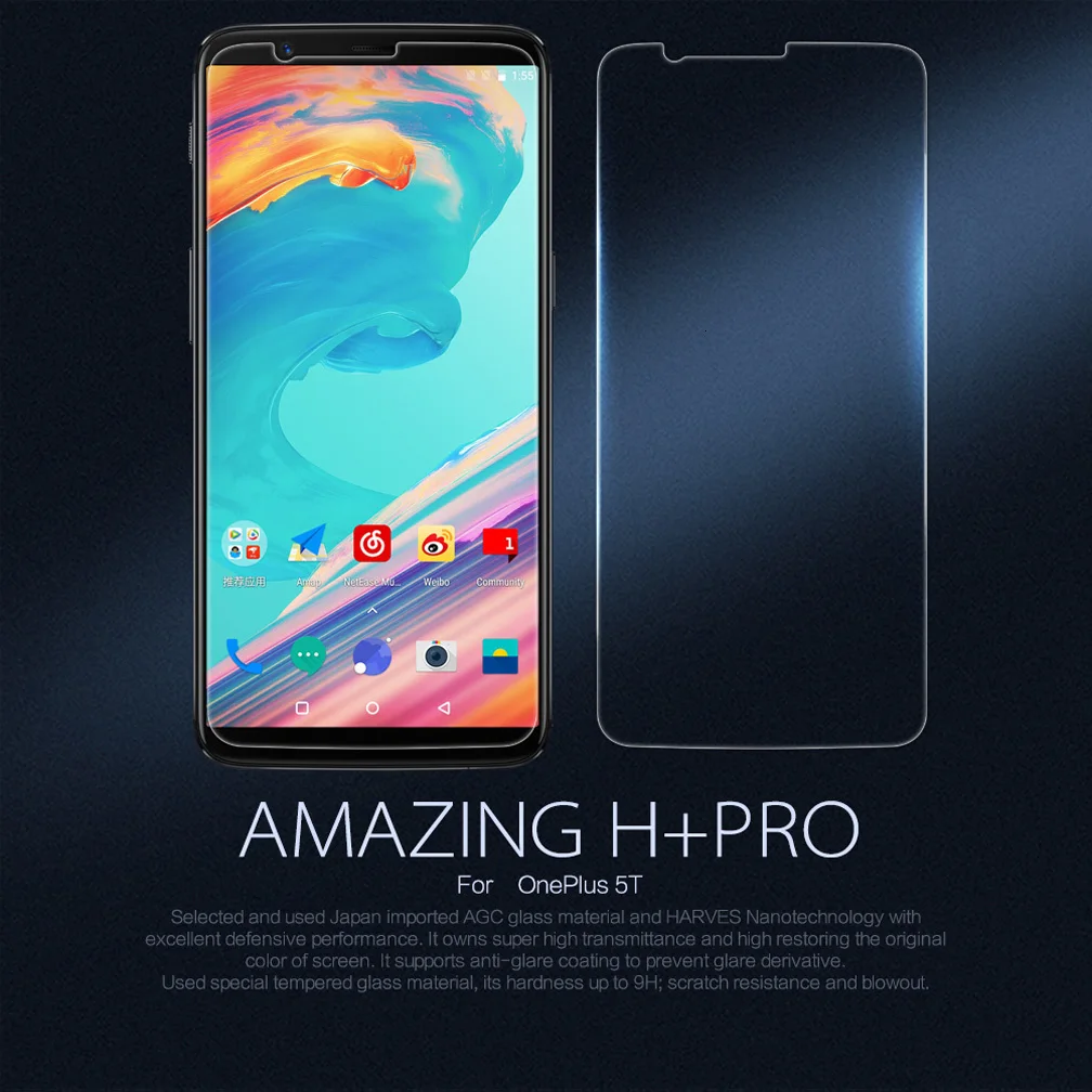 Защитное стекло для экрана Oneplus 5T 6,01 ''NILLKIN Amazing H/H+ PRO 9 H из закаленного стекла для Oneplus 5 T