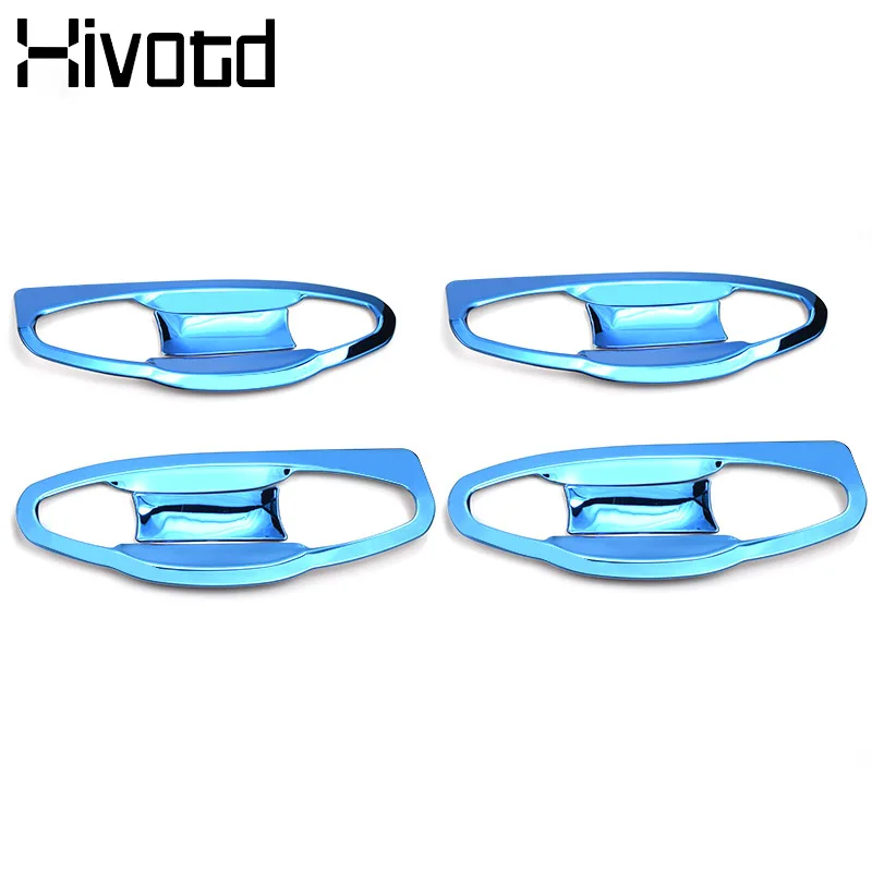 blue-bowls Hivotd для maval F7 хавал ф7 крышка дверных ручек+ чаши отделка ABS хромированная защита украшения внешние аксессуары для стайлинга автомобилей,автотовары аксессуары для авто - Цвет: blue-bowls