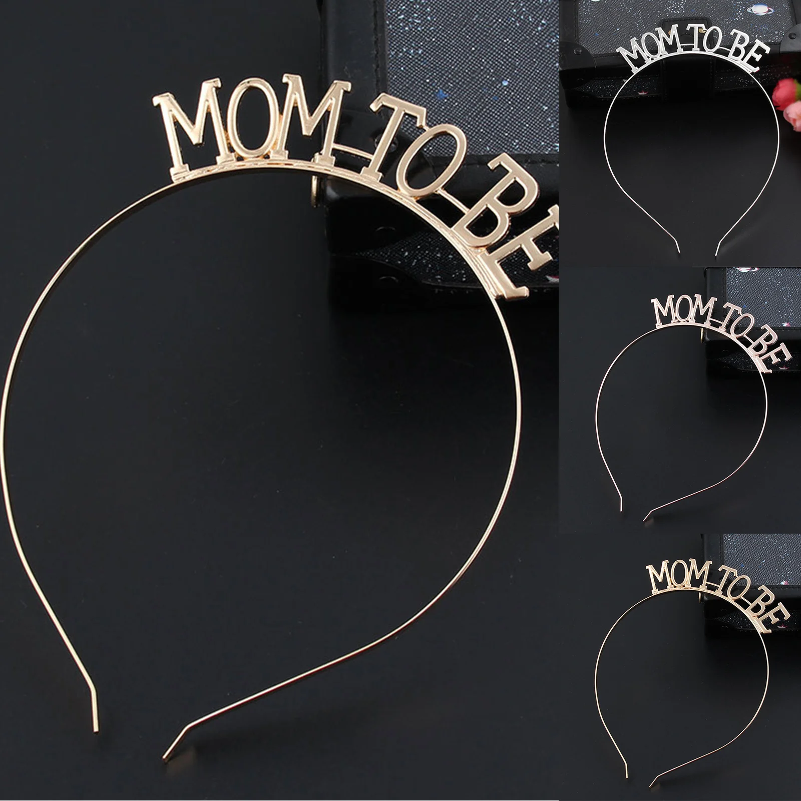 

2021 New Creative Mom To Be Crown Headband Baby Shower Decoration Baby Gender Reveal Mom Headdress Party Decorations 3 Colors