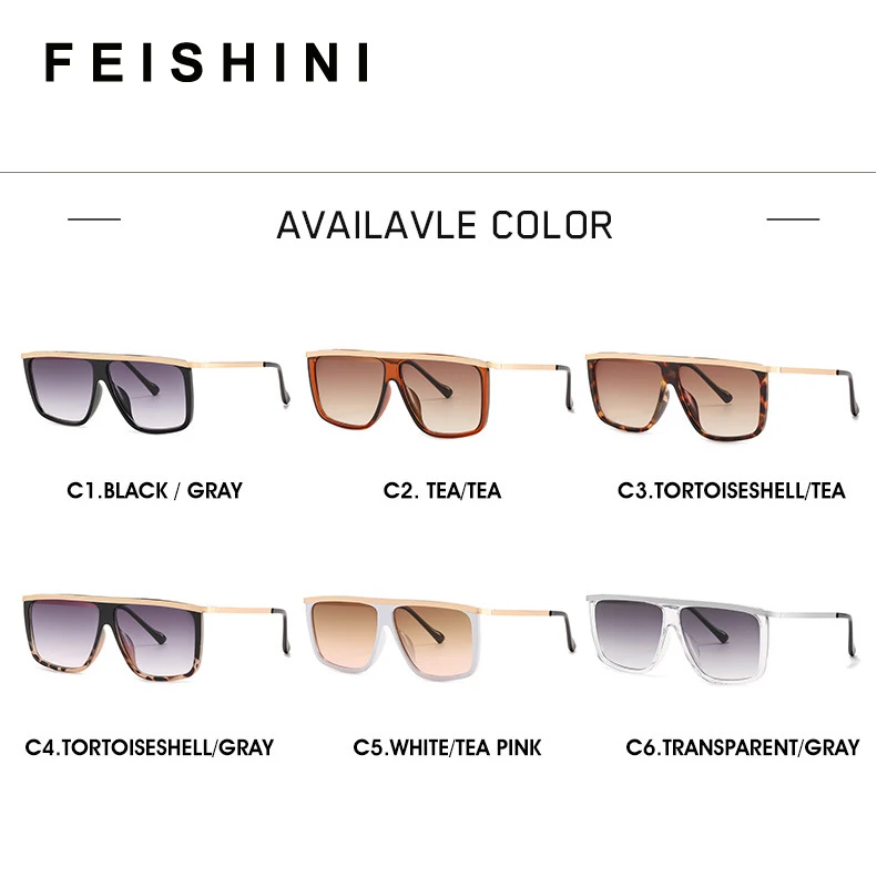 

Feishini 2021 Luxury Oversized Square Sunglasses Women Brand Designer Retro Frame Sun Glasses Ladies Trendy Big oculos