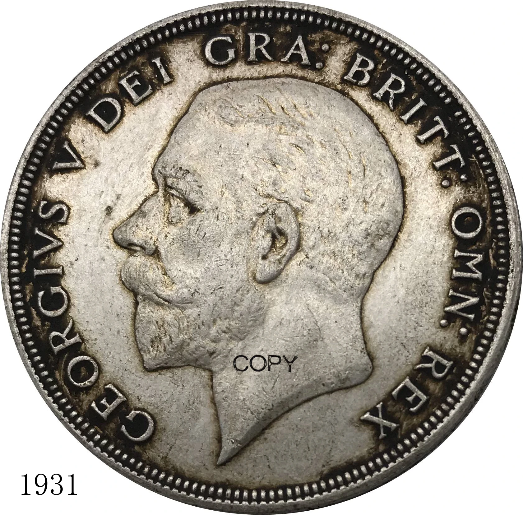 

Great Britain 1931 Coin UK 1 Crown George V Cupronickel Plated Silver Metal Souvenir Gift Copies Old Collectible Replica Coins