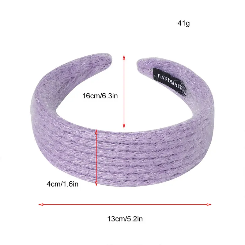 

Winter Soft Non-slip Head Hoop Candy Color Wool Knitted Headband Weave Stripes Hair Hoop Women Girls Makeup Hair Accessories