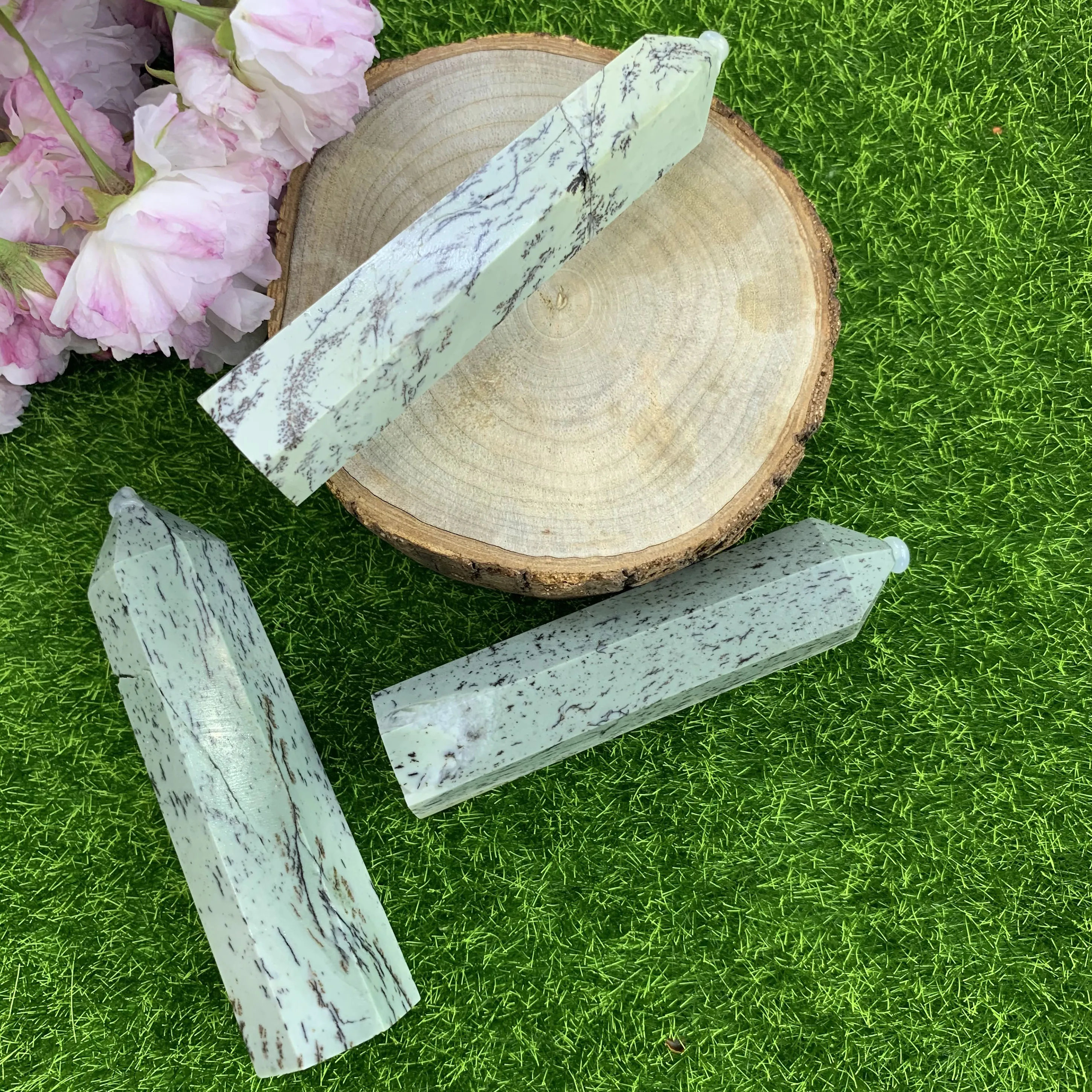 

High Quality Grass Flower Healing Crystal Stone Tower Reiki Energy For Home Decor