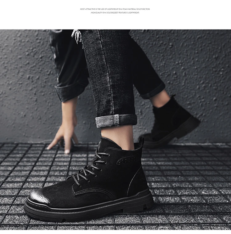 Настоящие новые Брендовые мужские ботинки; Martens; теплая зимняя обувь; мужские мотоциклетные ботильоны; doc martins; сезон осень-зима; мужские оксфорды