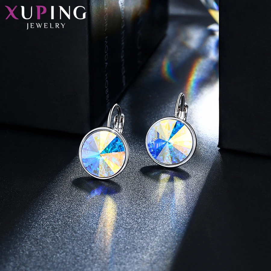 Xuping стильные элегантные блестящие серьги-кольца с кристаллами от Swarovski Подарок на годовщину для женщин девочек M99-20641