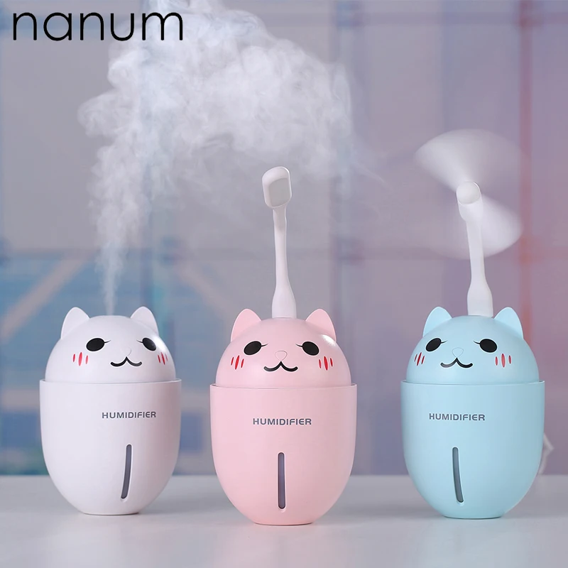 

Creative 3 in 1 Y1 Cute Pet Humidifier Essential Oil Diffuser Aroma Lamp LED Night Light USB Fan Aromatherapy Air Freshener Fog