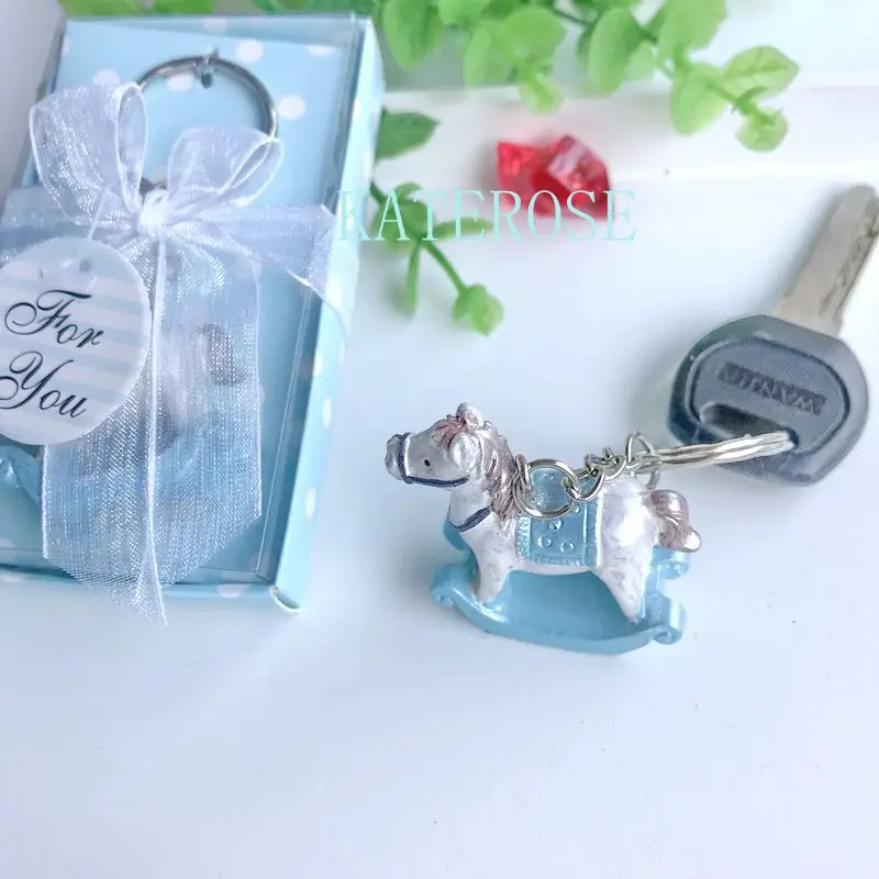 1 шт х синее кресло качалка брелок лошадь в подарочной коробке для маленьких
