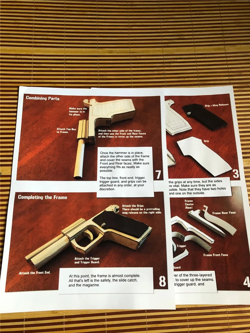 1:1 Scale NSP Pistol DIY 3D Handmade Paper Gun Model Toy Puzzle Decoration Assemble for Children Adults Military Fan Gift | Игрушки и