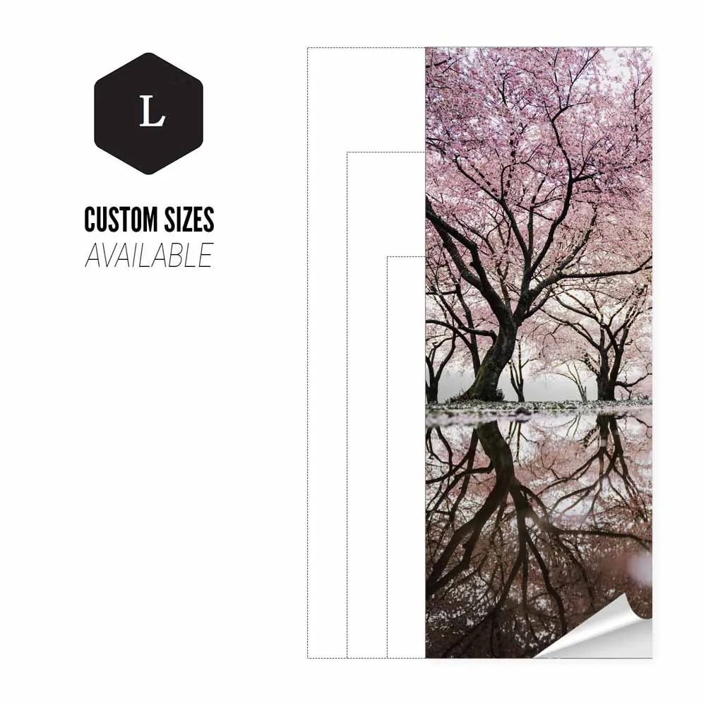 Креативная дверная наклейка Риверсайд розовое дерево крышка двери Настенная