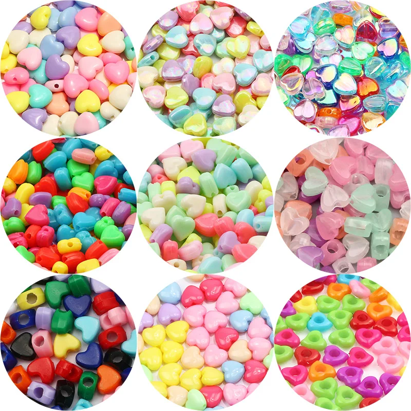 

Multicolour Acrylic Beads Various Love Heart Loose Spacer Beads For Jewelry Making DIY Handmade Necklace Bracelet Accessories