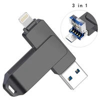 iphone usb flash drive 256gb usb 3 0 usb stick 3 in 1 memory stick external storage pendrive memory devices for iphoneandroid
