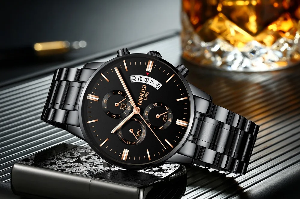 NIBOSI Relogio Masculino Luxury Men Watches Top Brand Men's Quartz Clock Waterproof Sports Chronograph Wristwatches Montre Homme
