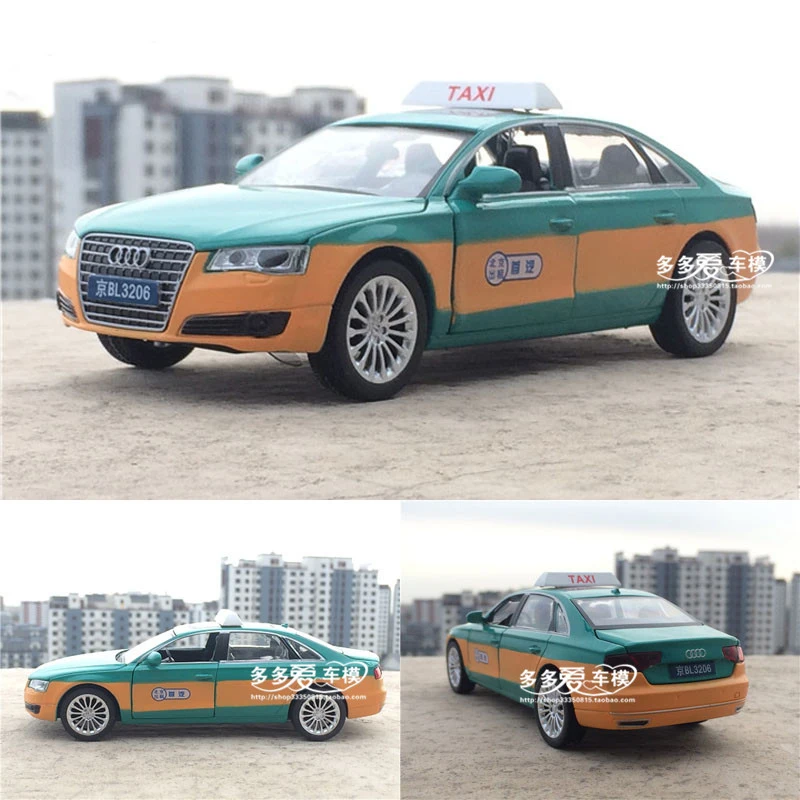 1:32 Масштаб Audi A8 супер такси полиция литая модель автомобиля с вытягиванием назад звуковой светильник коллекция подарок для детей