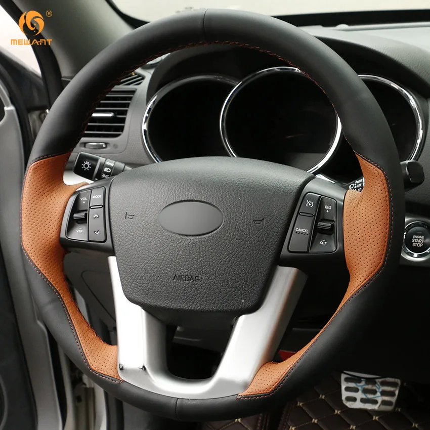 Чехол на руль автомобиля MEWANT из черной и оранжевой кожи для Kia Sorento 2009 2014 Cadenza K7 2011