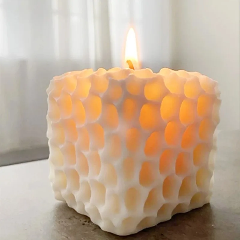 

Square Honeycomb Pattern Candle Mold Silicone Mold Gypsum Scented Candle DIY Soap Molds Food Grade Silic Mold Cake Decoration