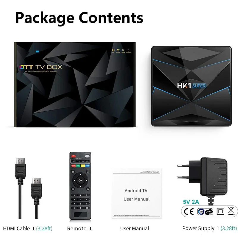 HK1 TV BOX Super Android 9.0 system 4K 3D Utral 4G 64G Wifi Play Fast Set top Box Supported by RK3318 | Мобильные телефоны и