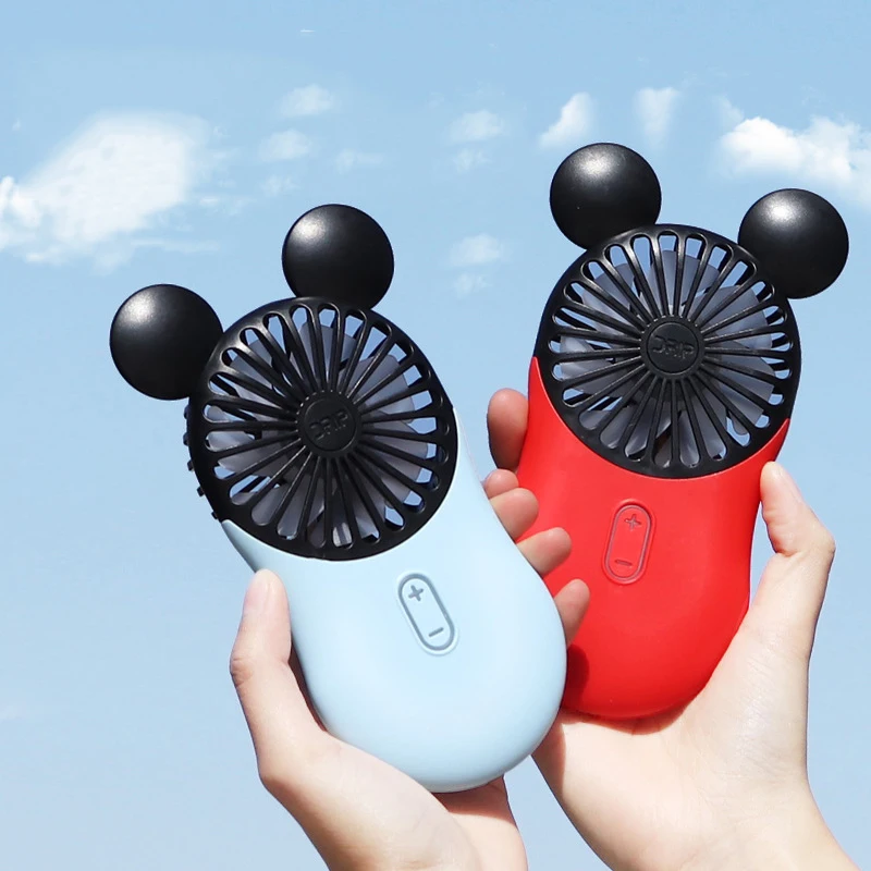 

Cartoons Usb Rechargeable Fan Led Light To Work Mountaineering Out Mini Portable Large Wind Fan Mobile Charging Treasure