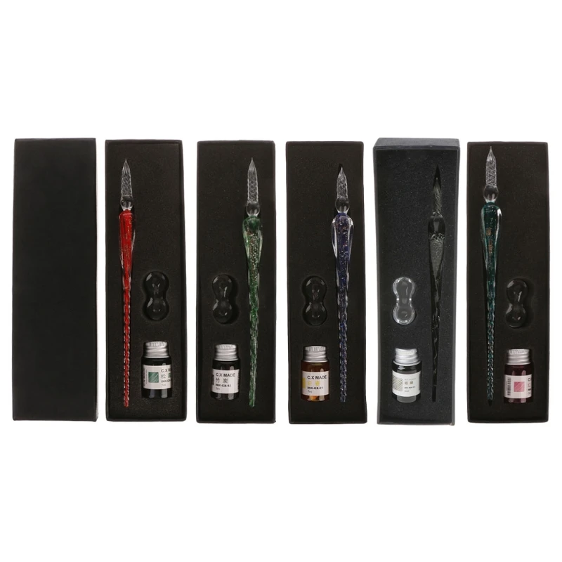 Светящееся Стекло Dip авторучка Подпись чернила Бизнес подарок Офисные