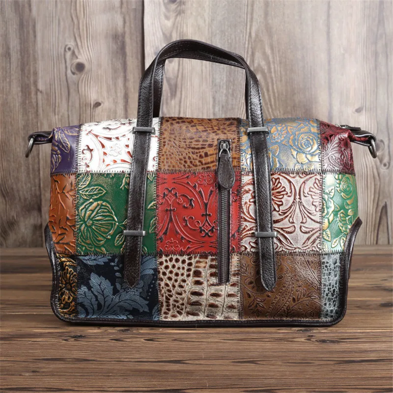 Nesitu Unique Fashion Bohemia Large Roomy A4 Genuine Leather Women Handbags Briefcase Female Shoulder Messenger Bags Totes M090 | Багаж и