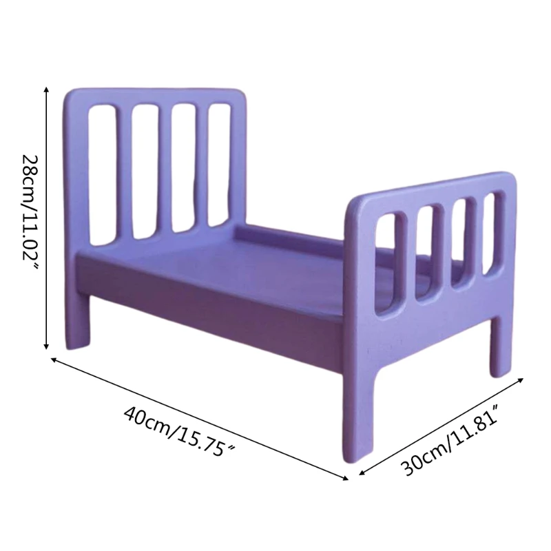 

Newborn Photography Props Furniture Wooden Bed Purple Crib Photo Shooting Posing Accessories for Baby Infant Supplies