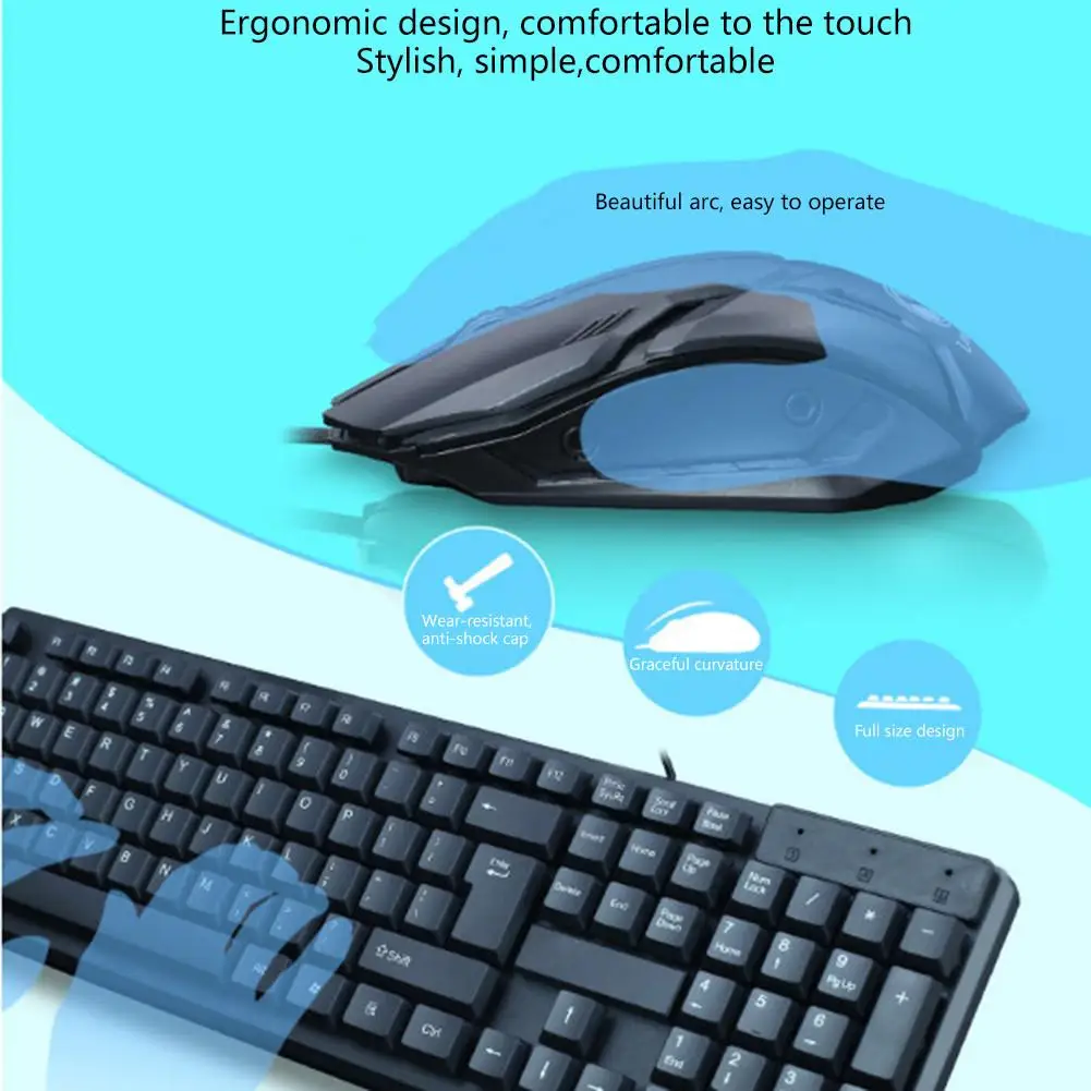 Игровая клавиатура и мышь проводная комбинации клавиш USB Проводная Бесшумная