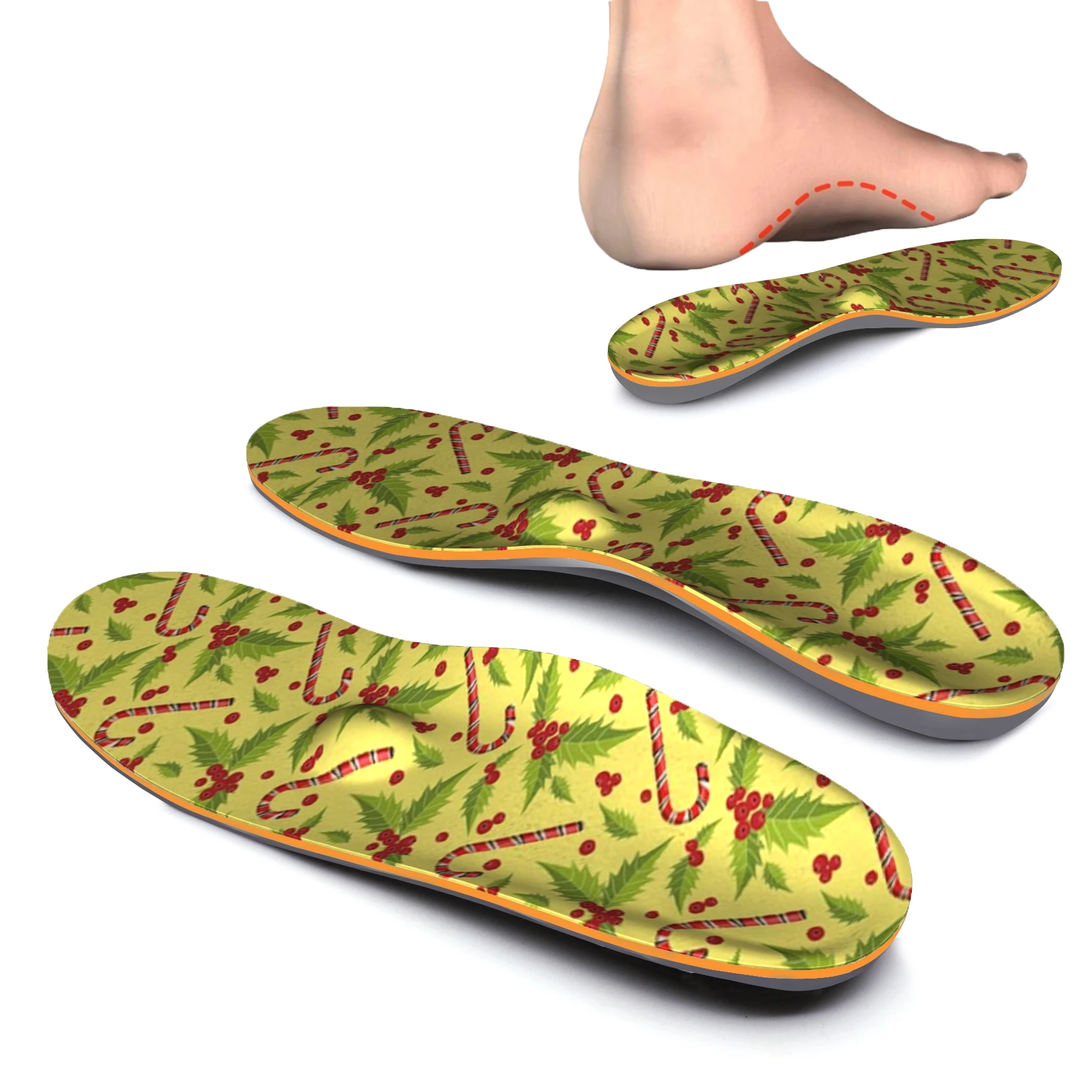 Yellow Design Non-slip High Arch Support Insole for Lighten Forefoot Pain, Plantar Fasciitis and Pain Pressure