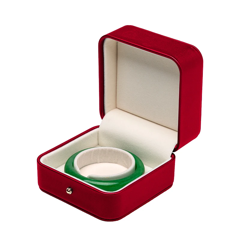 Новый Ретро красный золотой замок плоская искусственная кожа матовый Ювелирное кольцо ожерелье упаковочная коробка Встроенный слот для ка...