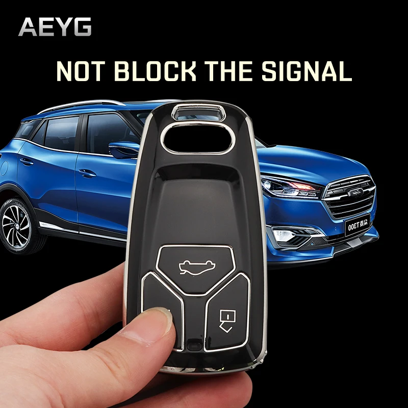Fashion TPU Car Key Case Full Cover Fob For Audi A6 A5 Q7 S4 S5 S7 A4 B9 A4L 4m 8W Q5 TT TTS RS 8S Coupe Car Styling Accessories images - 6