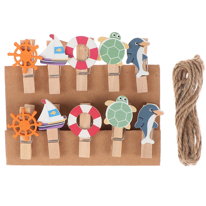 

10 pcs/ lot Cute cartoon Animal Wood Clip Set / Cute Wooden Paper Clips / Small Craft Photo Pegs Kawaii Stationery