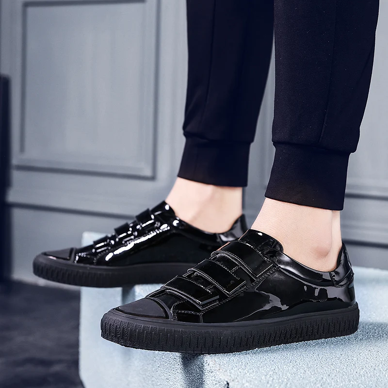 Мужская обувь черные кожаные повседневные лоферы на плоской подошве роскошные