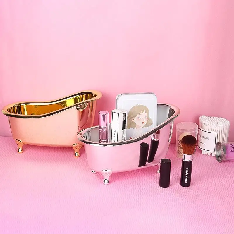 Золотая Серебряная коробка для хранения мелочей мини-Ванна мыло ювелирных