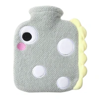 h7jc 900ml cute cartoon dinosaur hot water bottle with plush cover portable explosion proof winter reusable hand warmer for pain