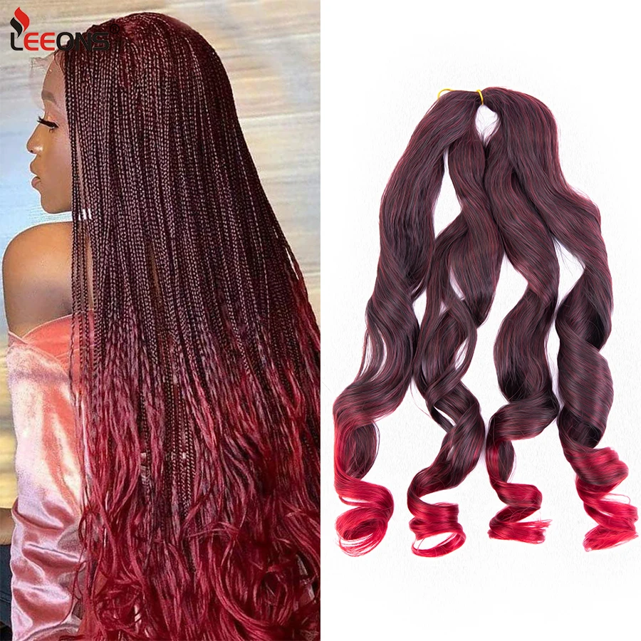 

Leeons Hair Extensions Afro Curly Loose Wave Crochet Braiding Hair Synthetic Bundles Crochet Braids Blonde Free Tress Wavy Ombre