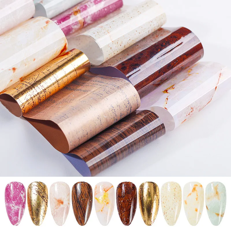 

Nail star sticker large roll 120cm set marble halo pattern cellophane Star paper nail stickers designer nail art design