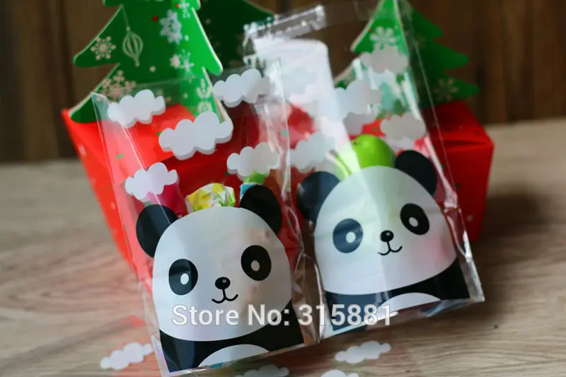 Прозрачные пакеты для печенья с милой пандой целлофановая сумка конфетные 100