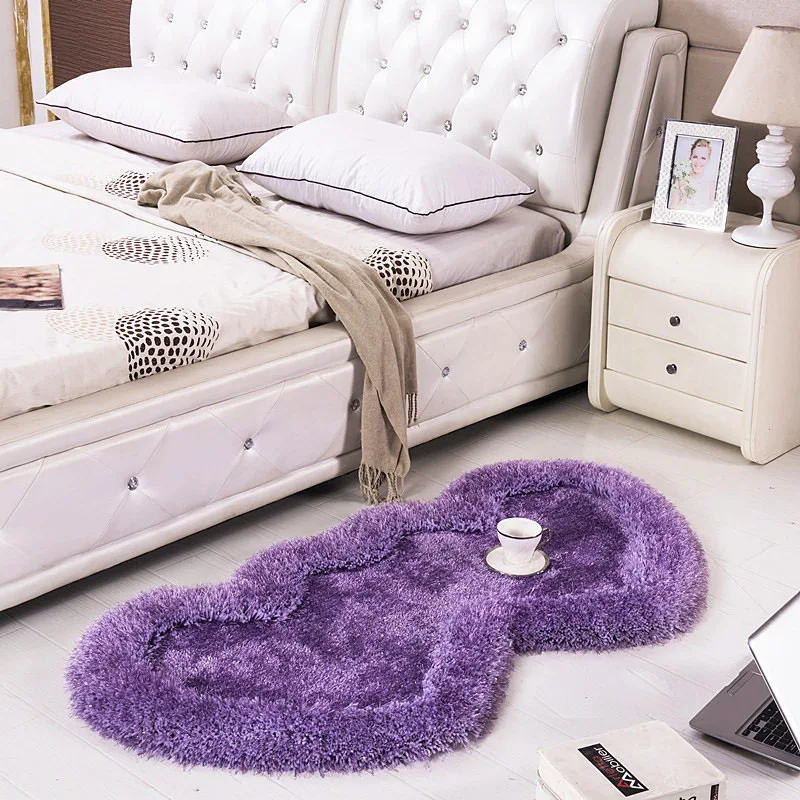 

Household Stretch Silk Floor Mats Simple Bedroom Bedside Carpets Living Room Sofa Coffee Table Mats Bay Window Tatami Mats