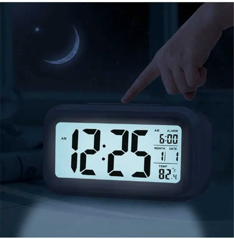 Alarm Clocks Digital Snooze LED Clock Backlight Time Calendar Thermometer Temperature | Дом и сад