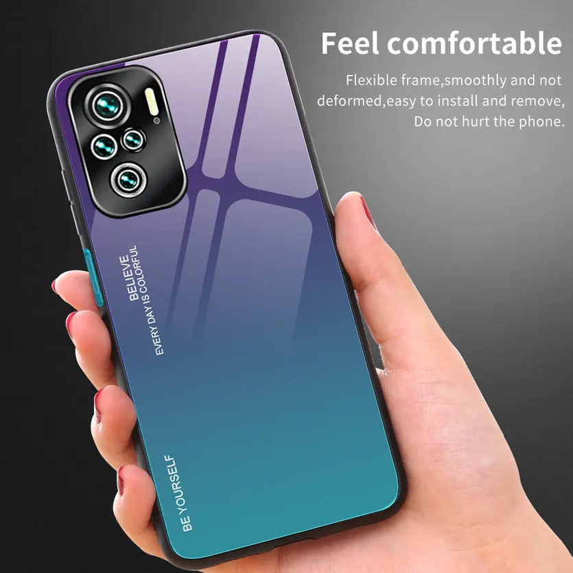 Gradient Glass Case for POCO M3 Pro 5G Case POCO F3 X3 Pro Tempered Glossy Cover For POCO X3 NFC F2 Pro Fundas