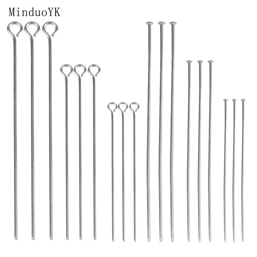100Pcs/Lot Stainless Steel Headpin Diy Jewelry Accessories Earrings Beading Eye Pins Flat Head Pins For Jewelry Making Supplies