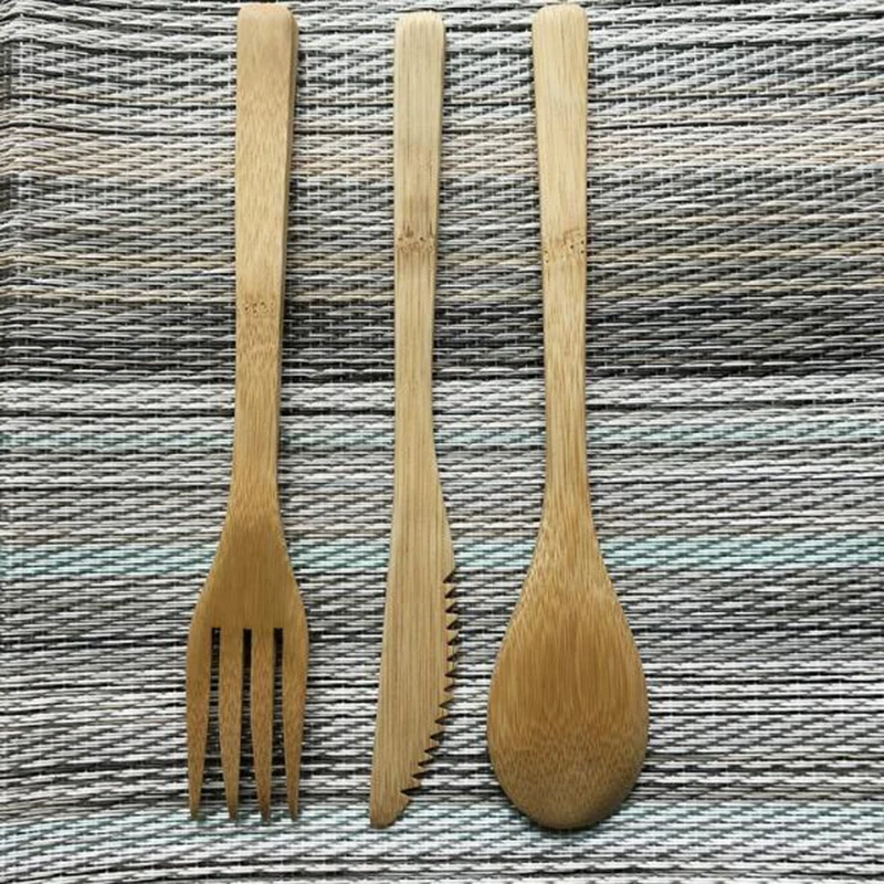 Набор бамбуковых деревянных столовых приборов 200 компл./лот в японском стиле