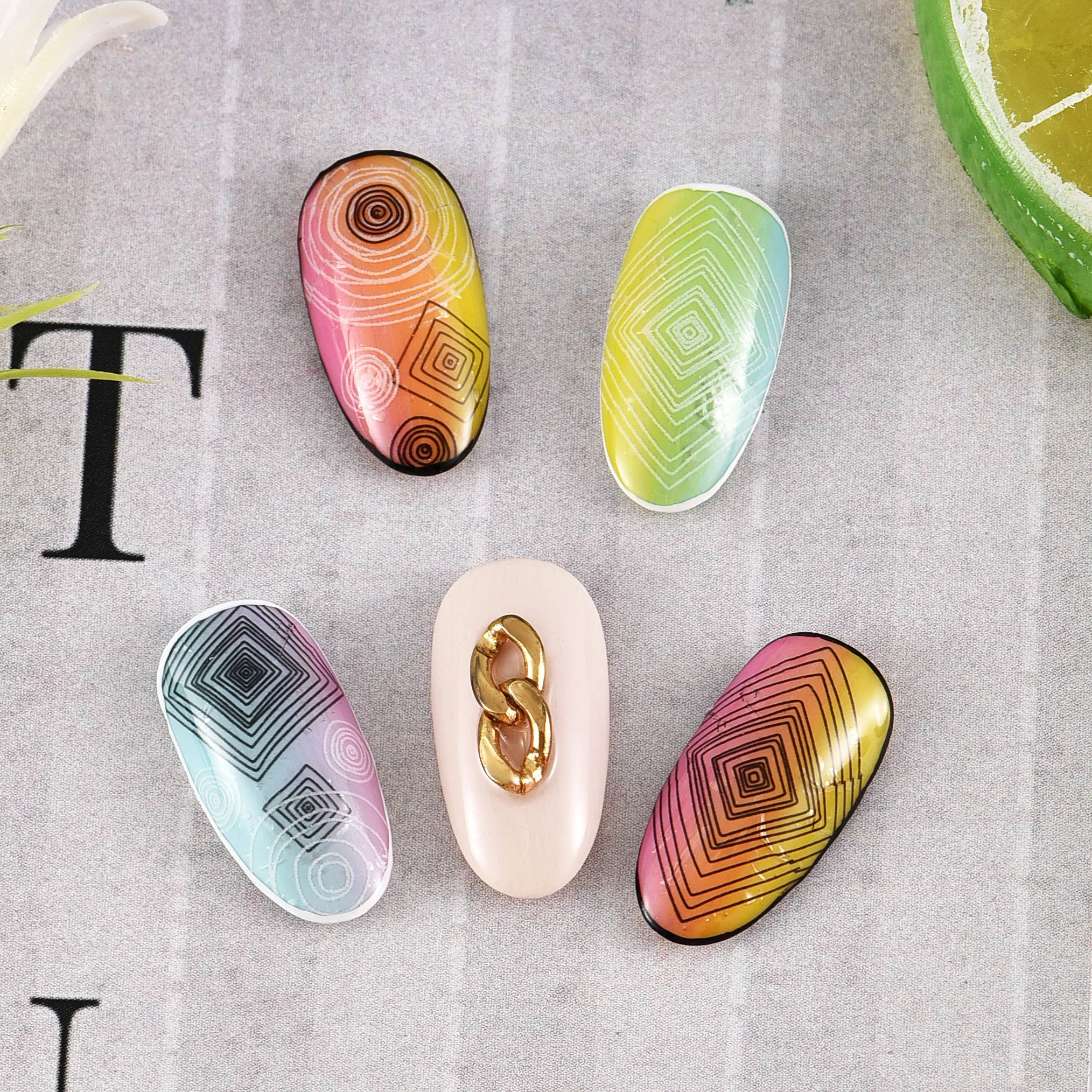 Новое поступление модные наклейки для дизайна красочные квадратные