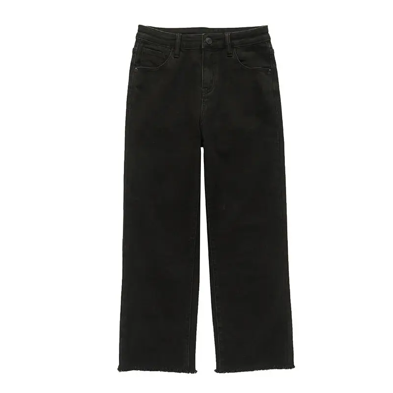 

Women Ankle-length Straight Jeans Large Size 4XL Loose Spring Students All-match Daily Vintage Trousers Ulzzang Trendy Fur-line