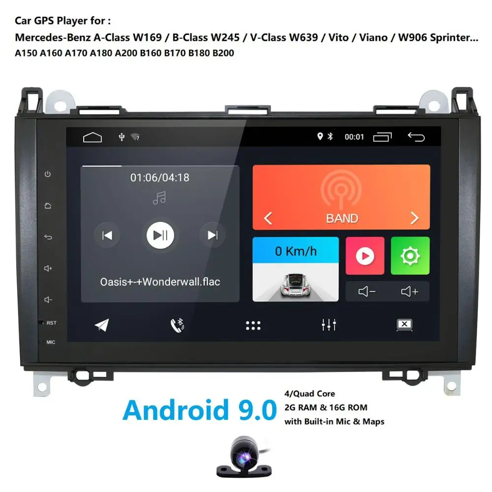 2DIN Android 9,0 Стерео gps для Mercedes W906 спринтер класс V W639 Vito Viano класс B W245 B160 B170 B180 B200 A класс W169 CAM - Цвет: CAMERA3