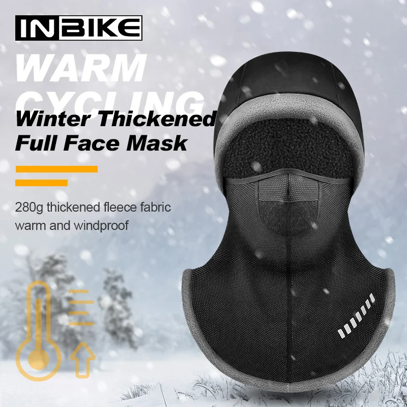 Мотоциклетная Балаклава INBIKE Зимний мотоциклетный головной убор с капюшоном